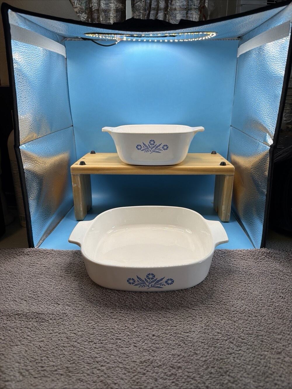 Vintage Corning Ware Blue Cornflower Casserole Bakeware Lot 2
